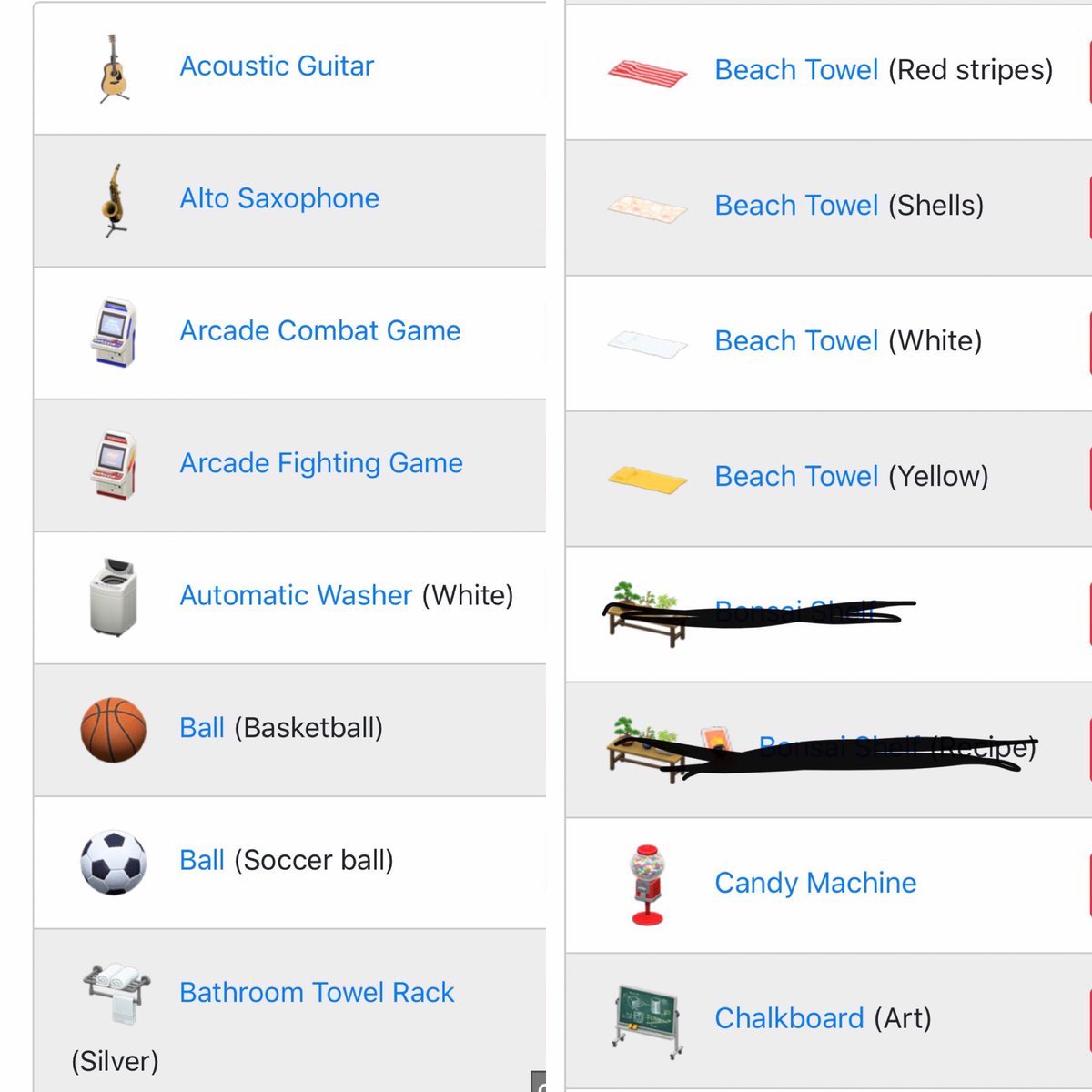 nook_lings's tweet photo. Current wishlist! Let me know if you have any I could catalogue and name your price! #acnh #acnhtrades #acnhtrade #acnhtrading https://t.co/JiTt439cLp