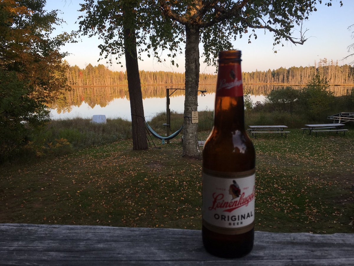 DickLeinie's tweet photo. The lake outside Club 45 turned upside down last evening. Good thing the bottle of @Leinenkugels Original was right side up. @VilasCounty https://t.co/NKxaG7pofD
