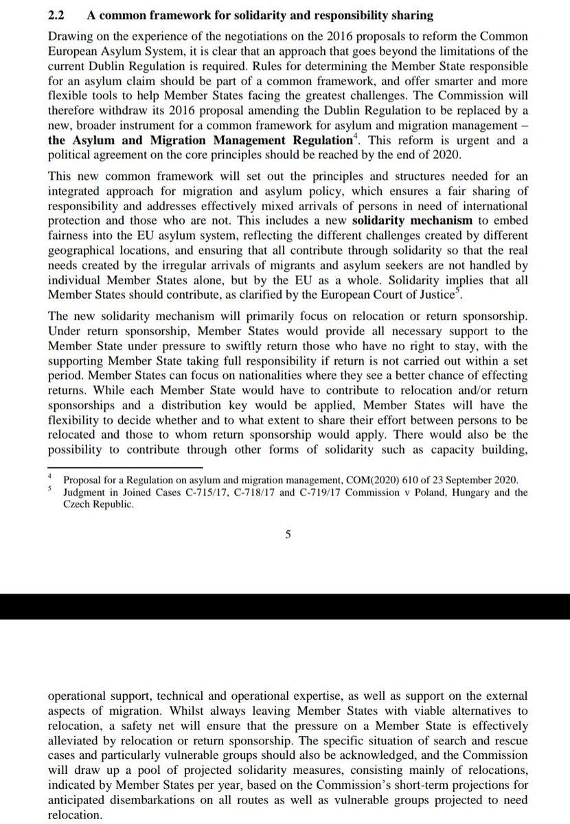 The 2016 proposal to replace the Dublin Regulation is dead; long live the 2020 proposal to replace the Dublin Regulation. The bits on relocation of asylum seekers were impossible to agree last time. The new "return sponsorships" might attract more support.