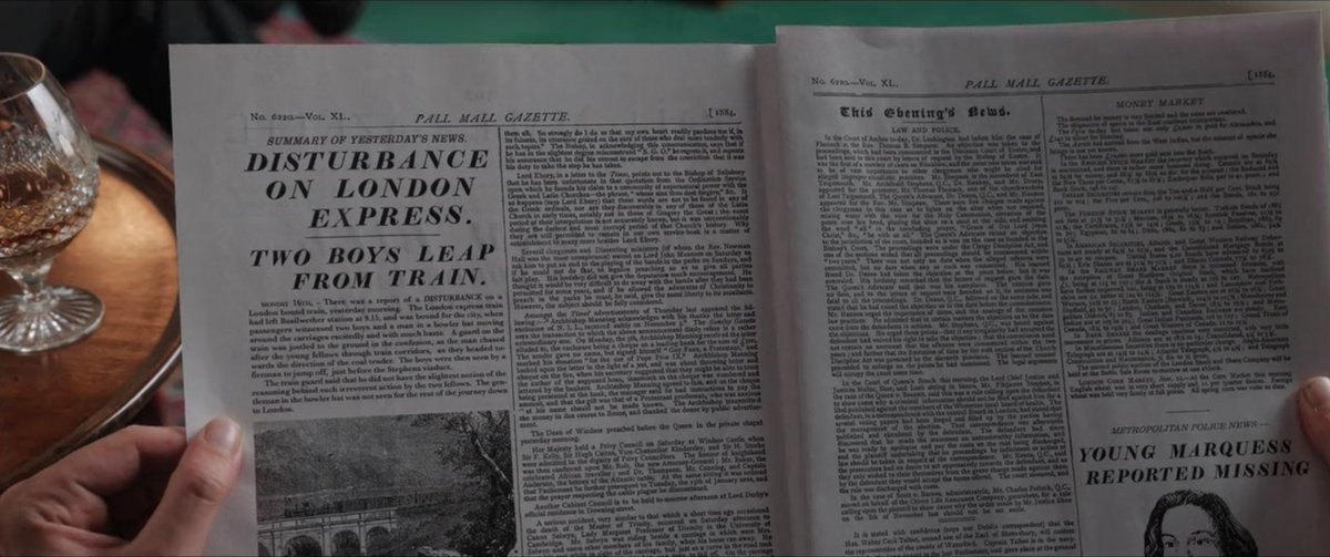 The film also gives us a good look at the inside of the paper, and again it's a mixed bag of material lifted directly from the real PMG (all fine) and additional stuff grafted awkwardly on top to serve the plot.