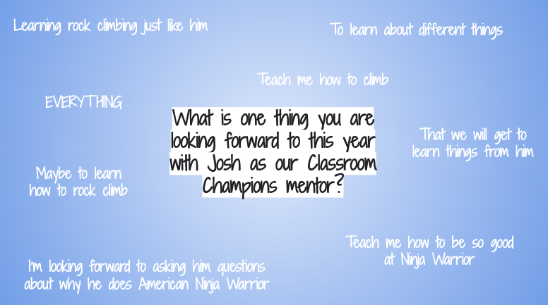 stonesclassroom's tweet photo. There's no doubt the best part to the start of this school year was finding out that our @ClassroomChamps mentor is @JoshLevin94 Here's how we're feeling and what we're looking forward to this year. We needed this! Let's go!! #LevinsChamps https://t.co/IzIELEhXuc