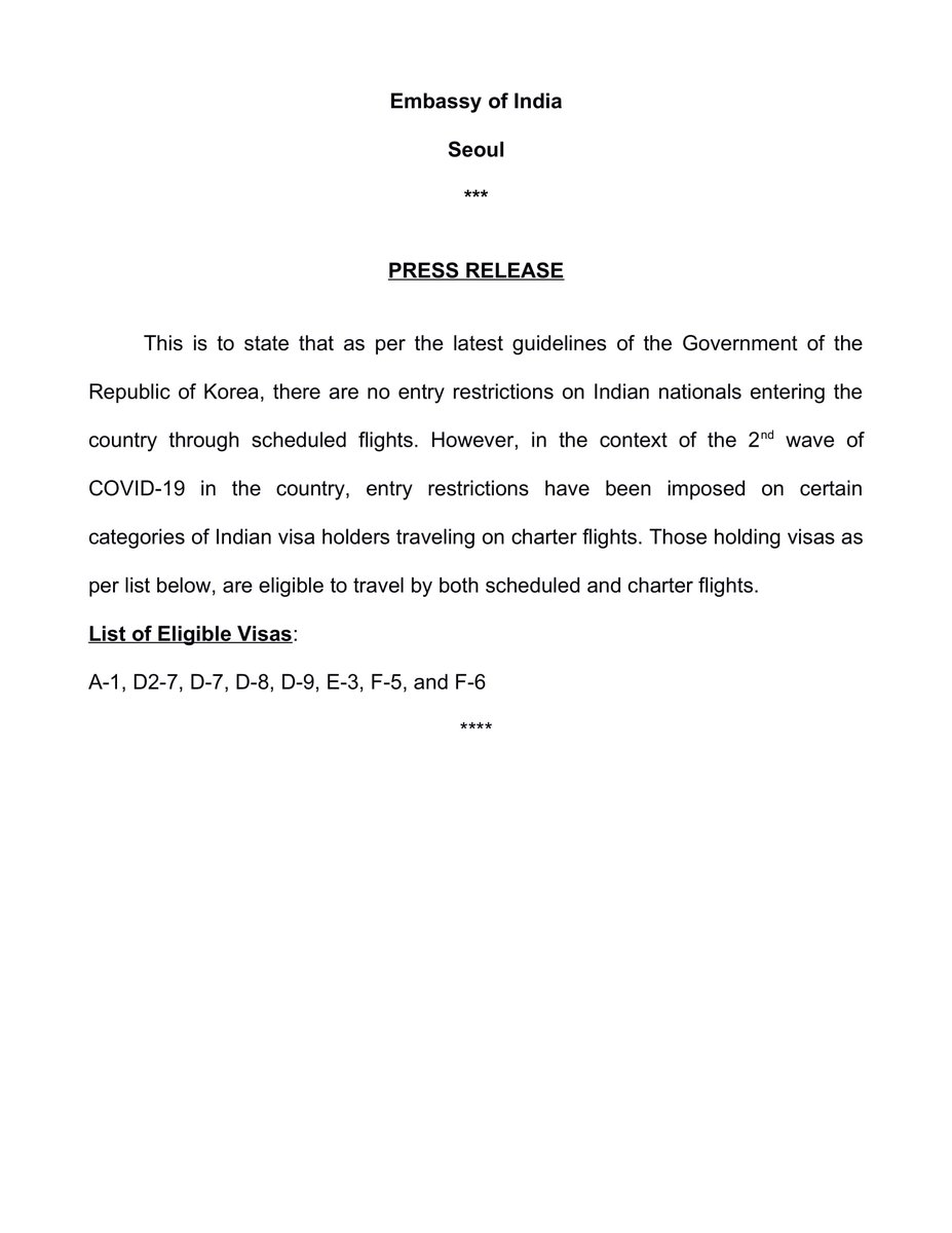 IndiainROK's tweet photo. Advisory for Indian travelers traveling to Republic of Korea

@MEAIndia 
@airindiain 
@IndiansInKorea https://t.co/MjpW3FIK2v