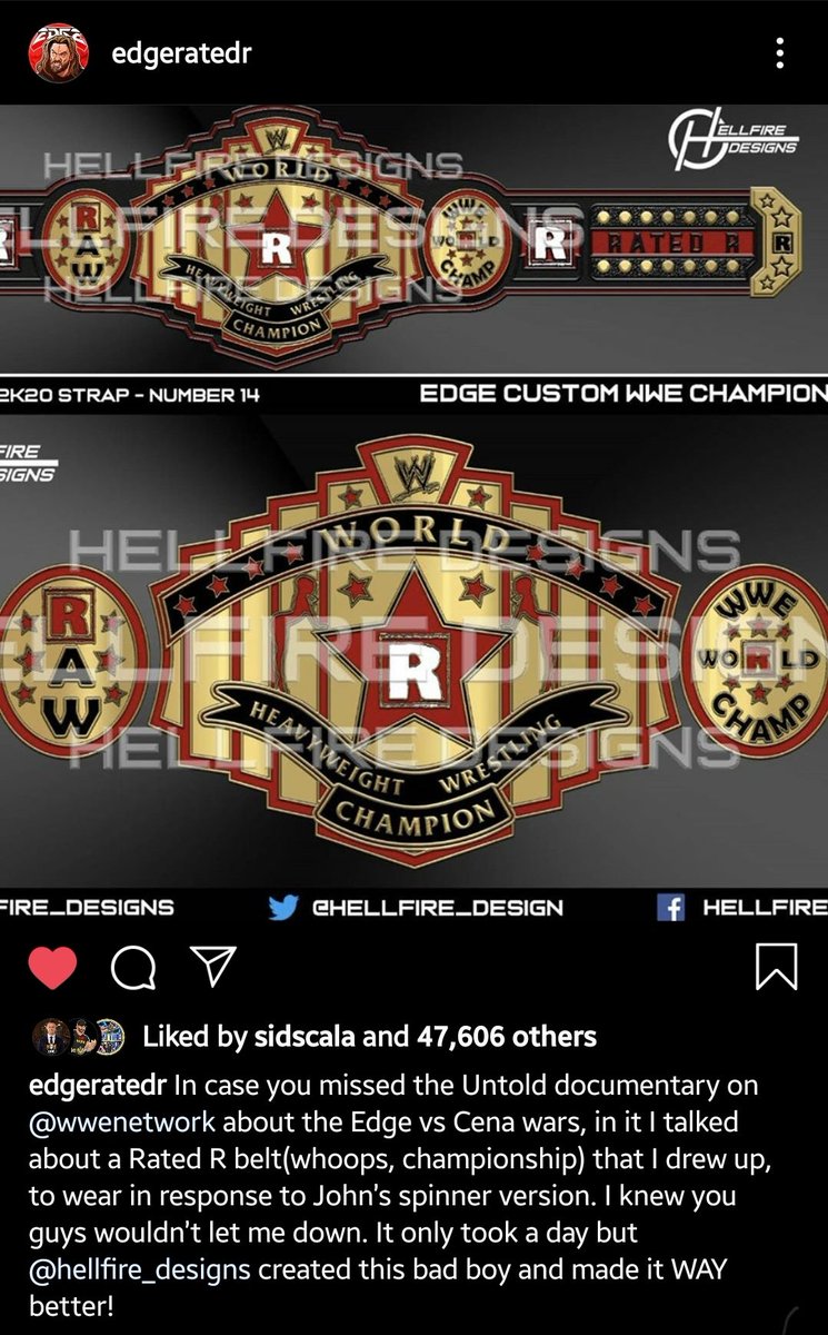 Hellfire Designs So I Took A Shot At Edgeratedr Concept For His 1st Wwe Championship Run And He Actually Shared It On Instagram Crazy T Co Bxglmdhiph Twitter