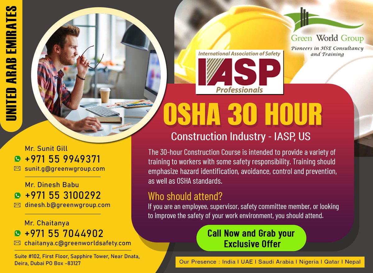 Greenworldgroup Stay Safe Prepare Online Safety Course Osha 30 Hour Construction Industry Outreach Training Course Is A Comprehensive Safety Program Designed For Anyone Involved In The Construction Industry More Details Visit