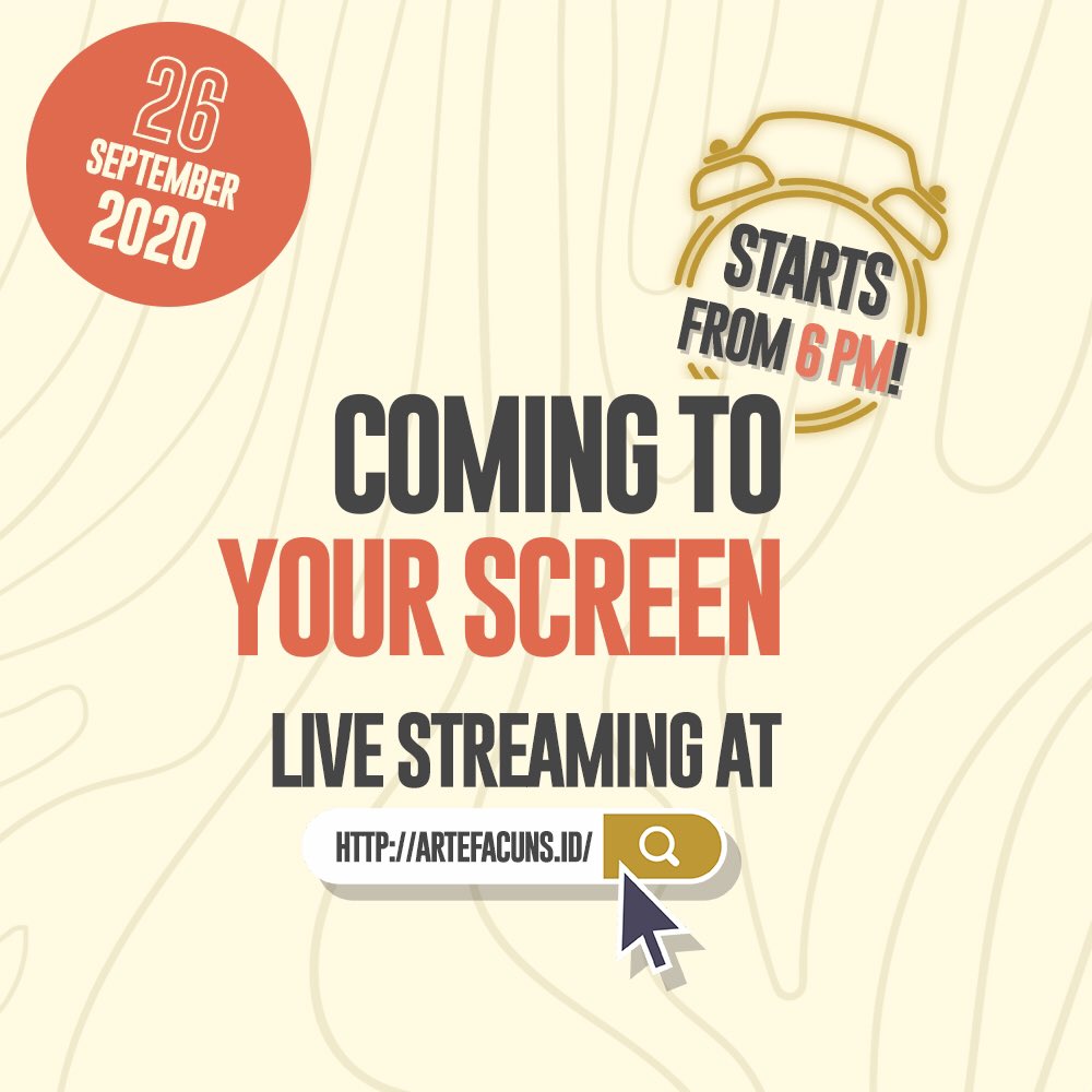 artefacuns's tweet photo. We are excited to show you everything we’ve been preparing!
Also, here’s an update!
ARTEFAC UNS 2020 will be started at 6pm onwards at https://t.co/T6u7lntIDB.
So, make sure you set your alarm and get your concert kit ready!

#ARTEFACUNS2020
#LAHIRDANBESAR
#LIVINGLIFEINCOLOR https://t.co/owav8PhtrK