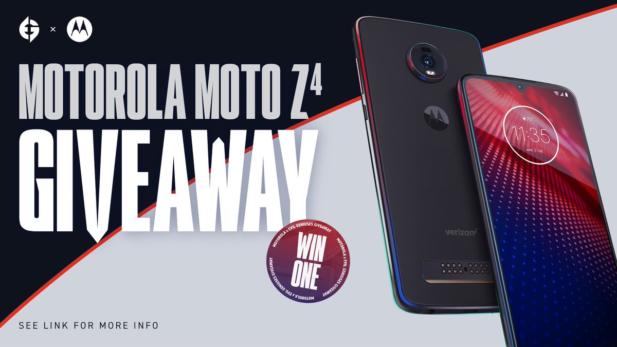 We're giving away a @Motorolaus Moto z4 phone! To stand a chance to win:

1) Follow <a href="/EvilGeniuses/">Evil Geniuses</a> on Twitter
2) Retweet this Post

Winners to be announced on 8th of October! 

Get your Evil On! #LIVEEVIL

Terms &amp; Conditions apply: evilgeniuses.gg/uncategorized/…