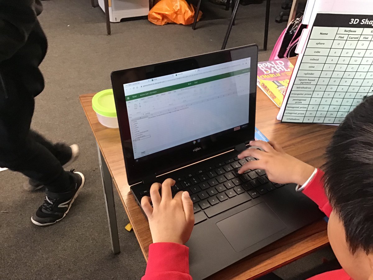 stcadocsprimary's tweet photo. P5b are using Microsoft Excel to organise their data of 3d shapes. #superspreadsheets https://t.co/kXOqqmPnU2