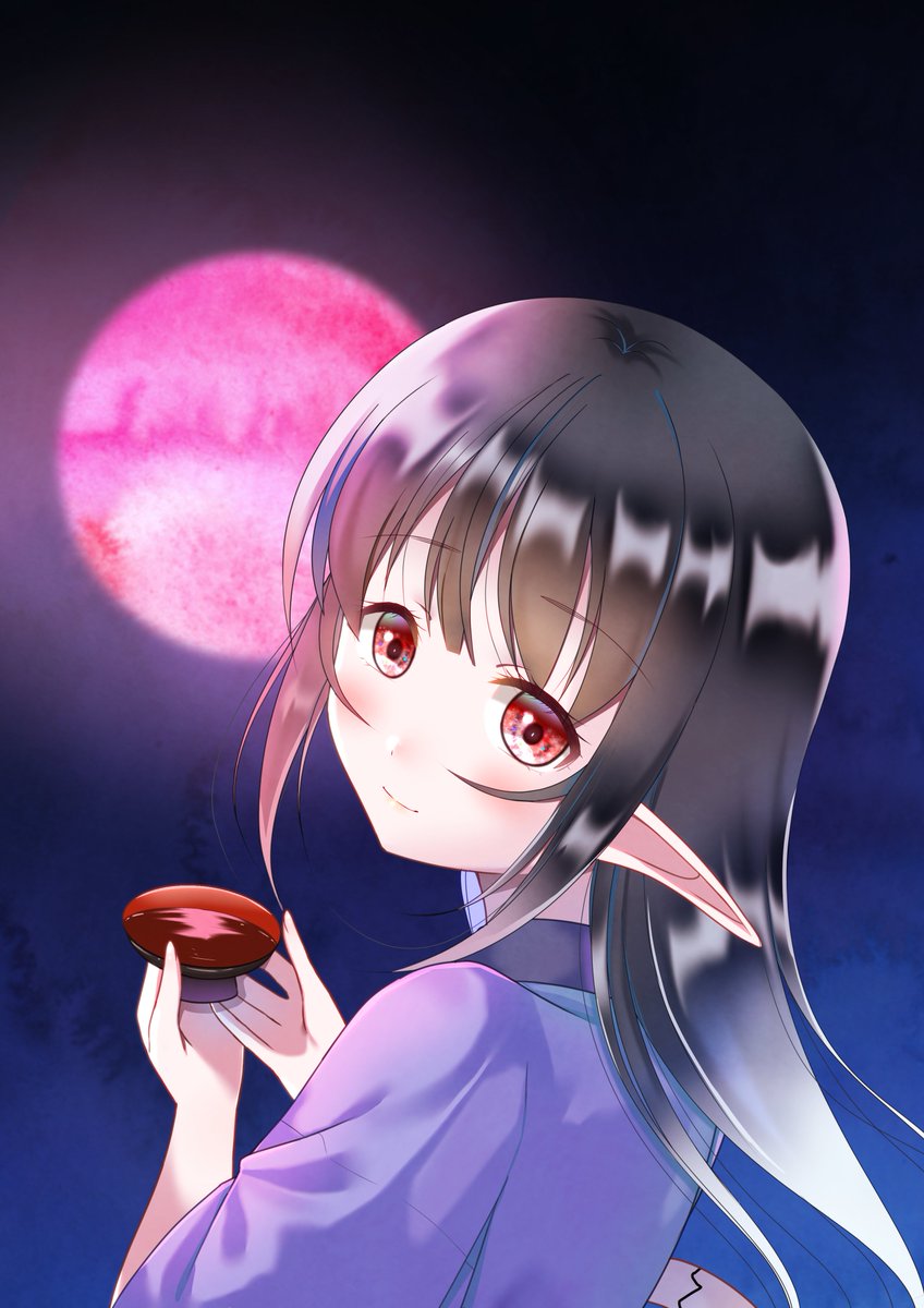 赤い月ってカッコいい W 秋の創作クラスタフォロー祭り 絵描きさ Takaのイラスト 赤い月ってカッコいい W 秋の創作クラスタフォロー祭り 絵描きさ Takaのイラスト