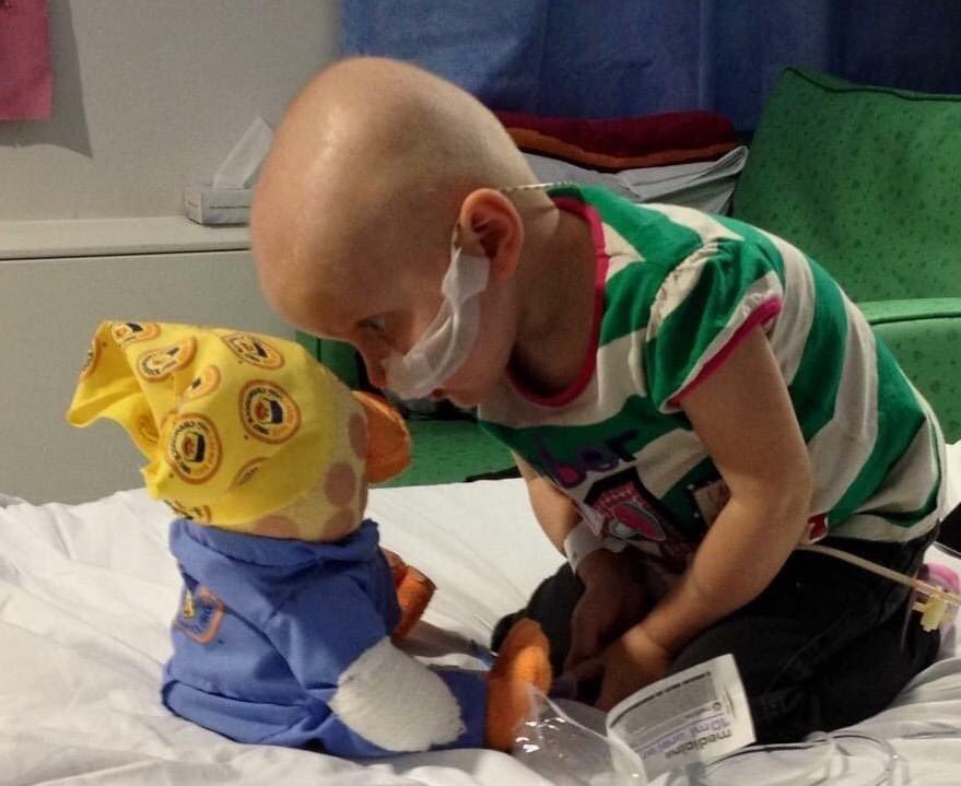 “....the LGI where, 6 hours later, we were told the news that changed our lives forever. In utter disbelief she was admitted straight onto the children’s Oncology ward where she stayed for 5 initial weeks. This is where Isobel was introduced to her wonderful Chemo Duck!"