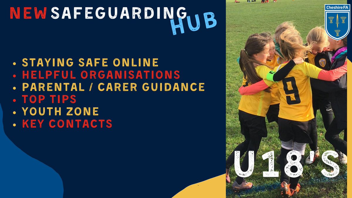 📢 BRAND NEW SAFEGUARDING HUB 📢 

NEW U18 Safeguarding Support 👇

✅ Staying Safe Online
✅ Youth Zone
✅ Parental Guidance
✅ Designed for all U18s

Check it out now 👉buff.ly/32AN0bR