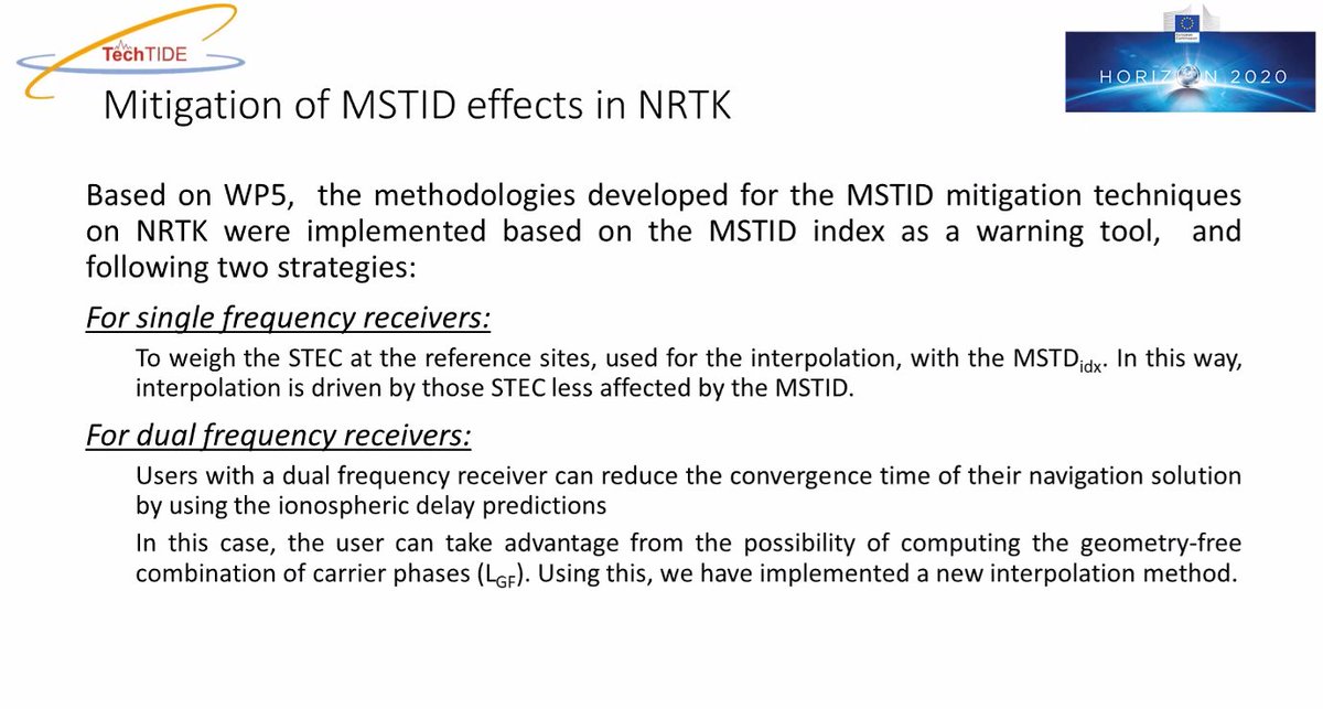 Tech_TIDE's tweet photo. Team of @ESSPSAS leaded and presentes the Mitigation Technologies developed in @Tech_TIDE. Emphasis is put on the Design and Implementation  of Mitigation Procedures, and in the Use of the @Tech_TIDE warning to support users (EGNOS, HF Comms and N-RTK). https://t.co/uYsmRfIqpA