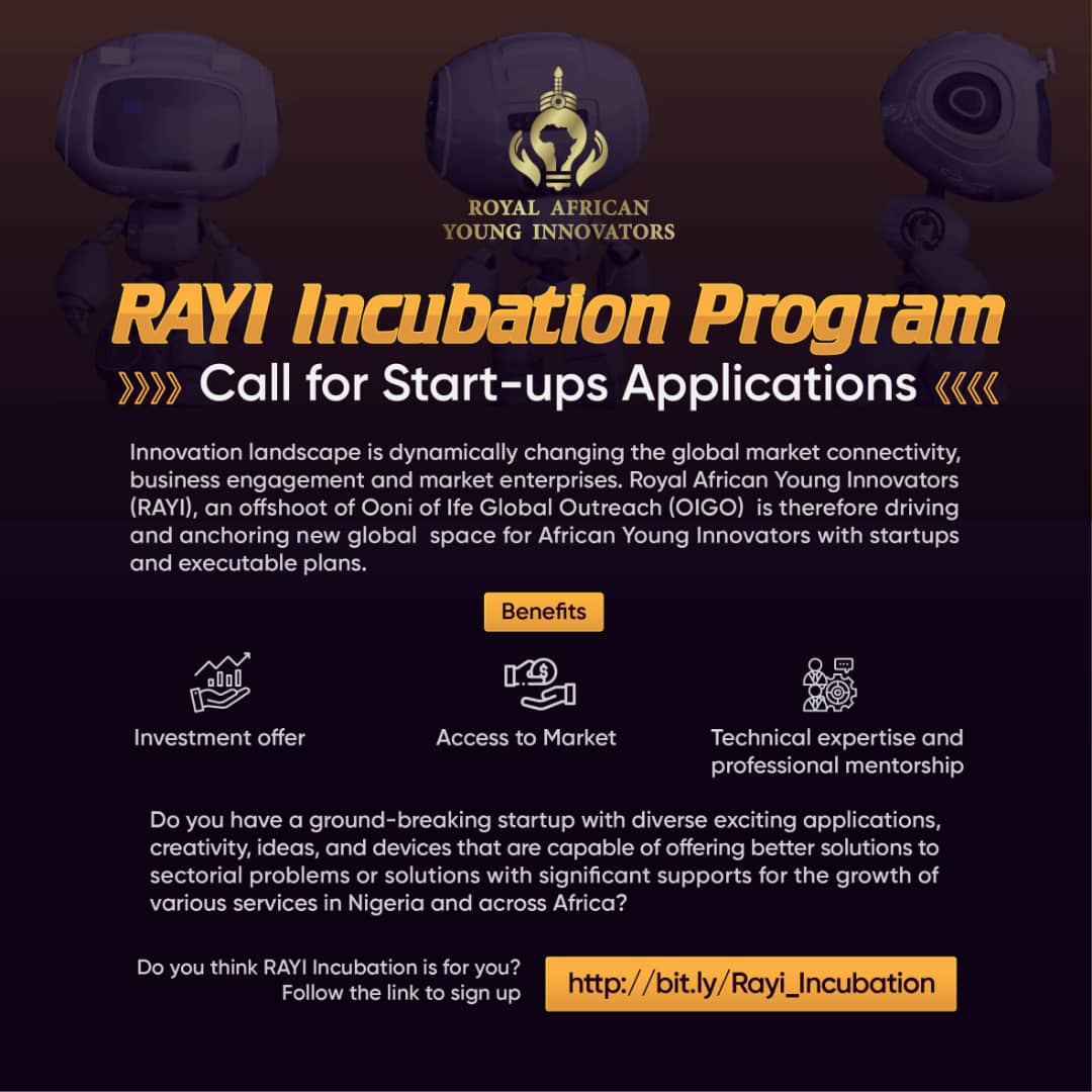 RoyalAfricanYI's tweet photo. Innovation landscape is dynamically changing the global market connectivity, business engagement and market enterprises. RAYI, an offshoot of Ooni of Ife Global Outreach (OIGO)  is therefore driving and anchoring new global  space for African Young Innovators with startups. https://t.co/rqCnzMhakX