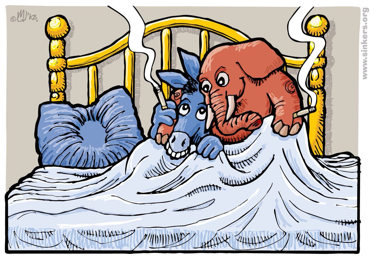 All these Republicans endorsing <a href="/JoeBiden/">Joe Biden</a> only proves how much <a href="/DNC/">Democratic Party</a> &amp; <a href="/GOP/">GOP</a> are really in bed with each other, and how much they want to keep other parties out.