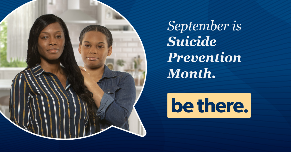September is Suicide Prevention Month. During #SPM20, take small actions to show a Veteran you care. Learn more at: BeThereForVeterans.com #BeThere