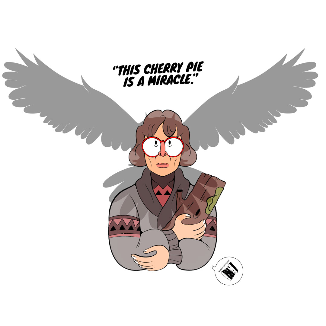 larifari_5000's tweet photo. Soo, i just continued my rewatch of Twin Peaks, and finished a #loglady  fanart, I started back in the day. Check out all them quotes! Maybe you gain some wisdom #🦉 #twinpeaks #theowlsarenotwhattheyseem #margaretlanterman #twinpeaksart #drawing #fanart #davidlynch #lynch #🏔 https://t.co/cZ1dVi3GvX