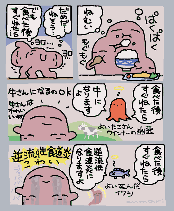 食べた後すぐ寝ないために描かれた日記です 