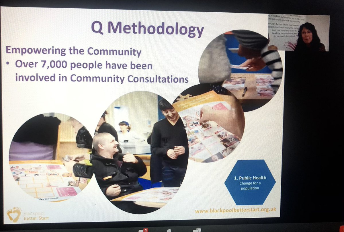 Another! fabulous inspirational woman taking to the virtual platform  @Merle_CECD #iHVEvidence2020 @iHealthVisiting sharing learning from @BetterStartBpl driving change from the ground ⬆️ Strong theme of co production being key to success continues.. working with 🤝 and not to 👉🏼