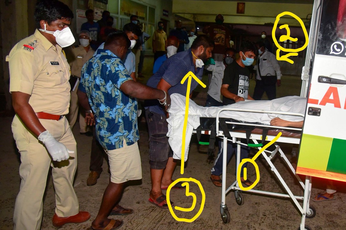 OneLife05946928's tweet photo. SSR's at Cooper hospital. Was a girl also killed? Look at points in the pic
Point 1- Is it SSR's hand? It seems to be a girl's hand
Who knows the truth then
Point 2- Photographer, who was at SSR's house during death
Point 3- Ambulance Driver, Akshay knows

#BollyDawoodKilledSSR https://t.co/w9Mz98OmSy