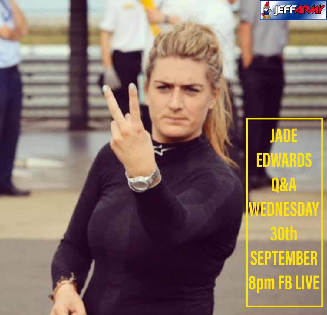 JeffArmyBTCC's tweet photo. A week to go till @JadeEdwards9 joins us for a Facebook live QnA in our Facebook page BTCC Jeff Army get your questions to Jade the sillier the better 🙈🤣.  #BTCC #JE9 #JadeEdwards https://t.co/aLOm1FLL69