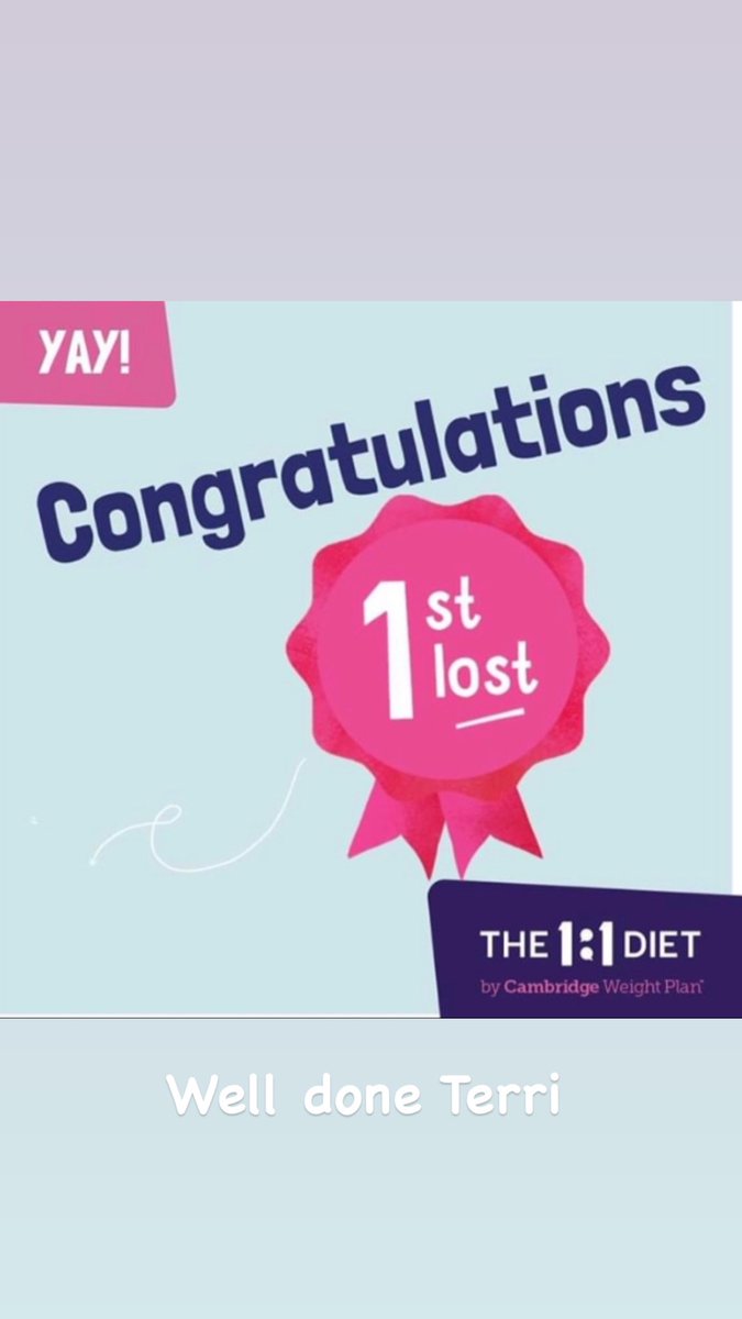 Terri reaches her 1 stone award after 3 weeks. Join me and I can inspire you to lose the lockdown weight 💕