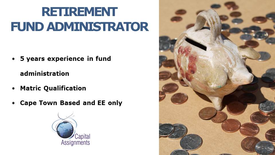 CAssignments's tweet photo. Calling all Retirement Fund Administrator with at least 5 years’ experience in this capacity. This would be someone that would fulfil both the legislation and internal procedure. 

Interested? DM or comment below us for more info. 

#financialservices #recruitment #capetownjobs https://t.co/lHFyd8iYUf