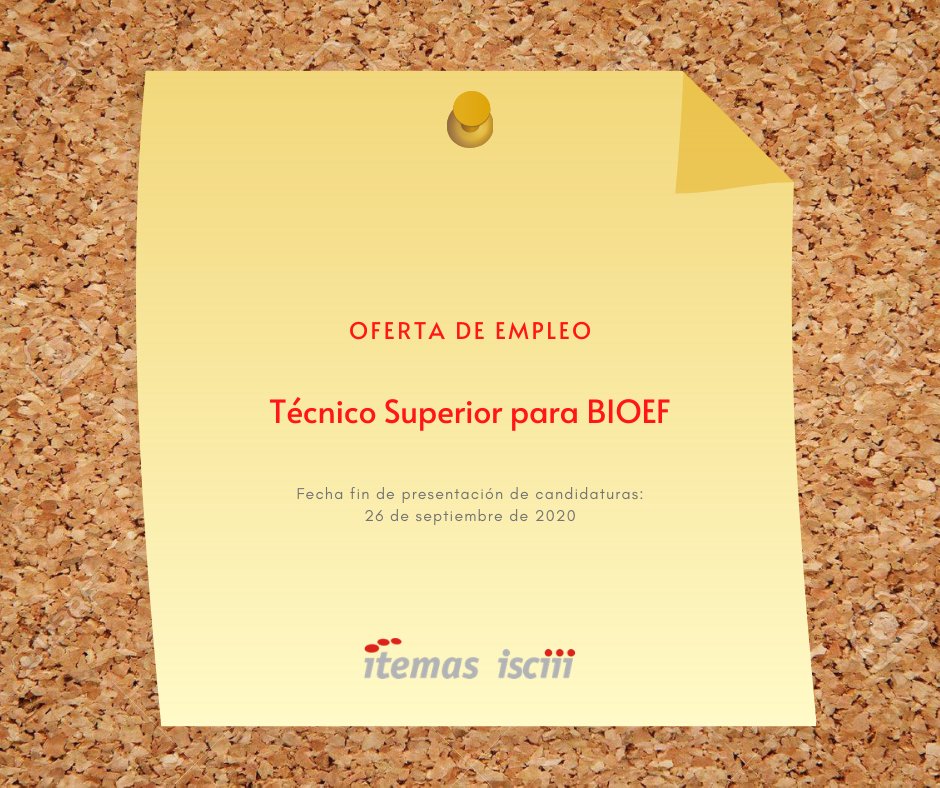 Itemas's tweet photo. #EMPLEO 🔴🔴
La Fundación Vasca de Innovación e Investigación Sanitarias (BIOEF), busca un Técnico Superior para su Área Jurídica.
Más info ❯❯❯ https://t.co/aXJUXFtKCv
#itemas
#innovación #investigación #ciencia #tecnología
#oferta #trabajo #BIOEF https://t.co/apoMAClJG7