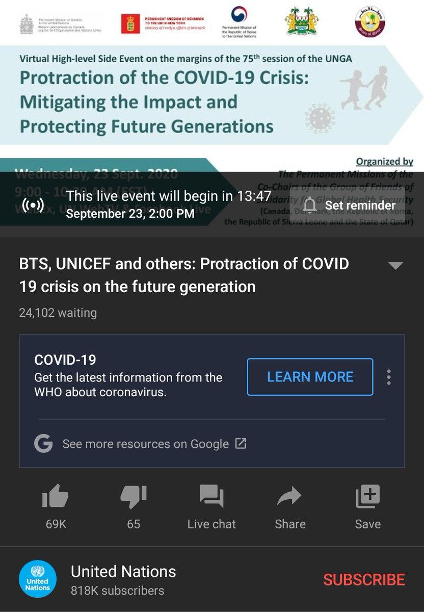 PowerOfArmys's tweet photo. ARMYs, juntem-se aos @BTS_twt e à UNICEF na 75ª Assembleia Geral da ONU, às 14H00 no horário de Portugal Continental!

• https://t.co/XqdODqXhKn https://t.co/EmpTQxgK57
