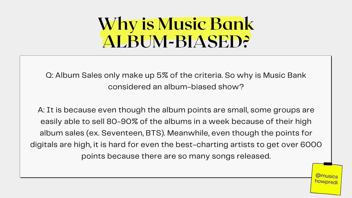 why is music bank album biased?