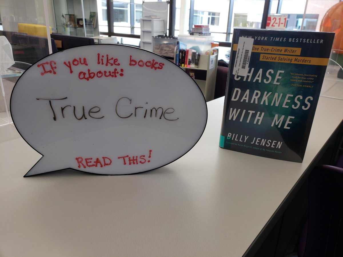 JHS_Library1's tweet image. Love a good mystery? Check out our featured book Chase Darkness With Me by Billy Jensen. After years of reporting on unsolved murders, Mr. Jensen was fed up and decided he needed to solve them himself. To date, he has solved 10 homicides and helped locate several missing people.