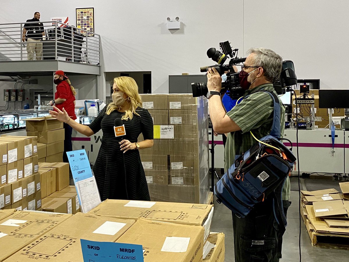 10to1PR's tweet photo. Thanks @cerretanews for visiting @RunbeckElection today to talk about ballots being sent to voters! Tune in during the 7am hour to hear the story. #Vote #Election2020 @azfamily https://t.co/mkTKb2GyQf