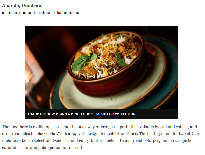 Thank you <a href="/mcdigby/">Marie-Claire Digby</a> , we are delighted to be a part of this list 🙏 

The pick of the Dublin restaurant meals to go irishtimes.com/life-and-style… via <a href="/IrishTimesLife/">Irish Times Life</a>