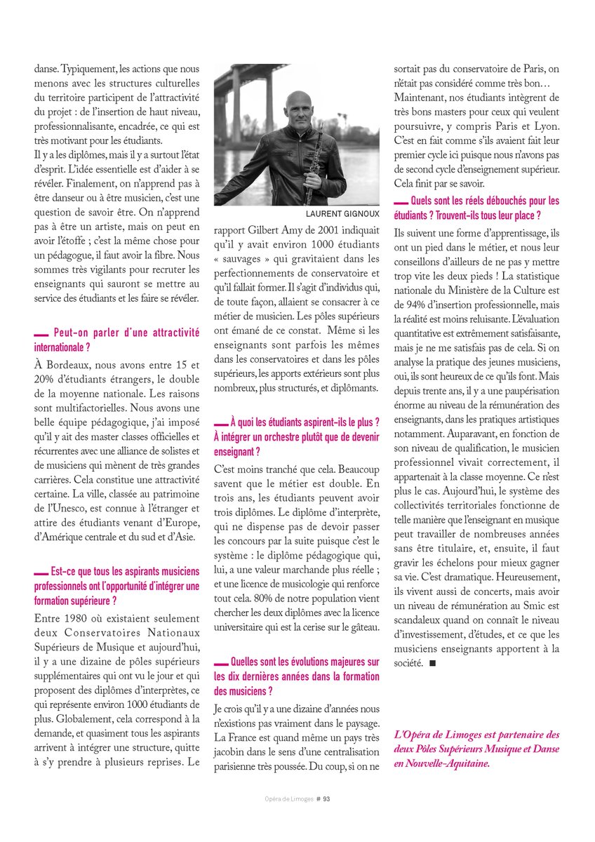 PESMD_Bordeaux's tweet photo. [Les médias en parlent]📰

L' @OperaLimoges parle du PESMD dans le premier numéro de la saison de son magazine « l’Agitateur Lyrique ».

Merci à #ApollineParent

#formation #musique #insertionprofessionnelle #enseignementsup #DNSPM #DE https://t.co/z69BBXfK09