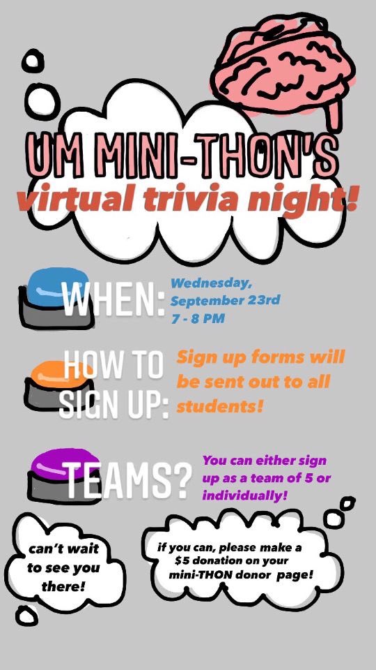 Hey everyone! Our virtual trivia night will be on tonight at 7pm! Make sure to use the link on Schoology to sign up! We can’t wait to see you al there! #FTK #CancerAwarenessMonth