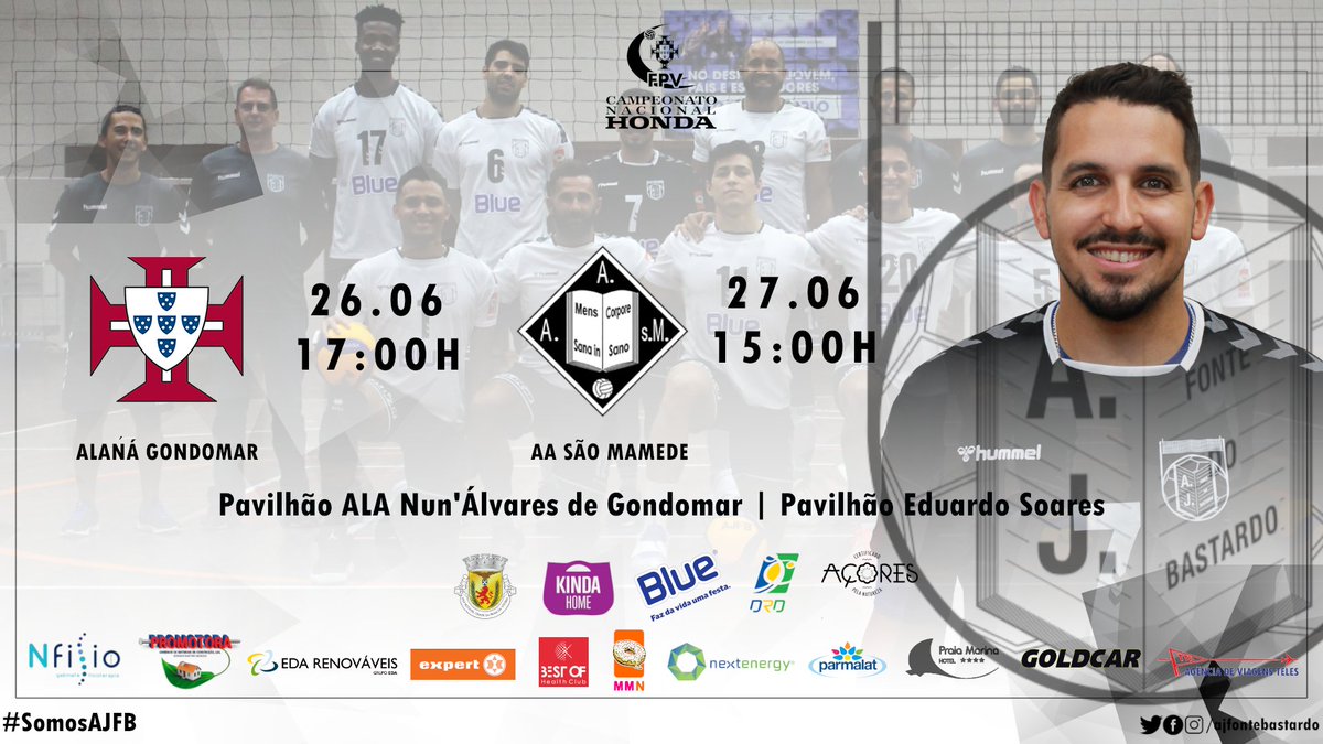 fontebastardo's tweet photo. ➡️ O Campeonato Nacional Honda está de volta!
⏳ JORNADA 1 E 2 👀
🏐 ALANÁG x AJFB | AASM x AJFB
📍 26 de Setembro | 27 de Setembro 
⌚ 17:00H | 15:00H 
🏟 Pavilhão ALA Nun'Álvares Gondomar | Pavilhão Eduardo Soares 
#SomosAJFB #AJFBSM #ajfb #voleibol #voleibolacores https://t.co/C4H1iE3BsT