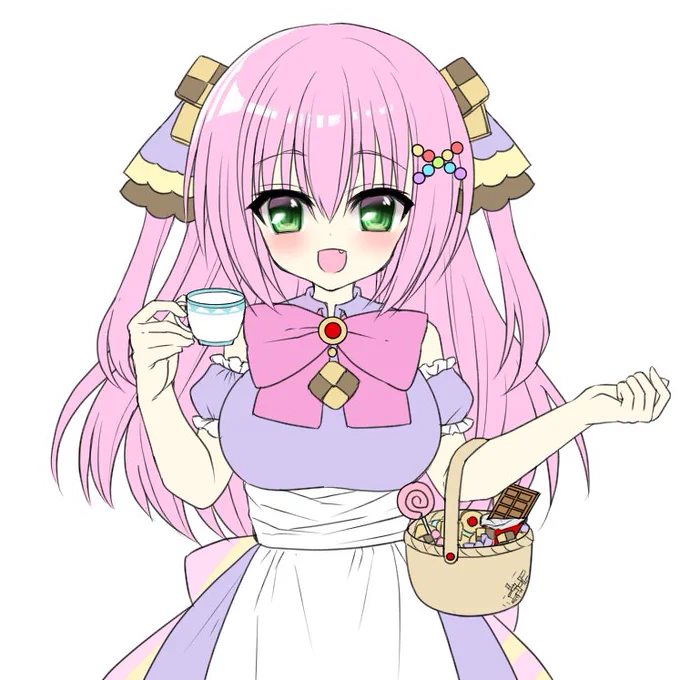 創作キャラ お菓子な少女 二次元の女の子は髪色がファンタジーなのが好き