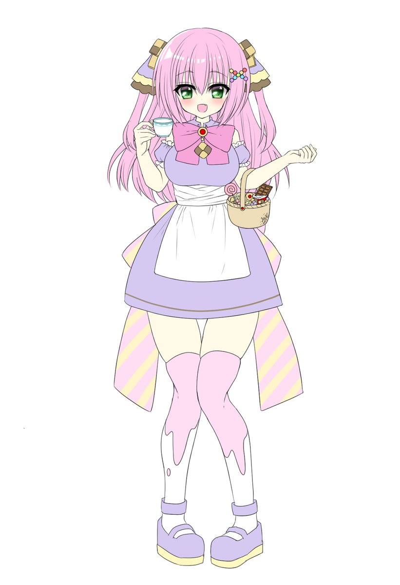 「創作キャラ お菓子な少女 二次元の女の子は髪色がファンタジーなのが好き」|hinao@C102 日曜日 東G37aのイラスト
