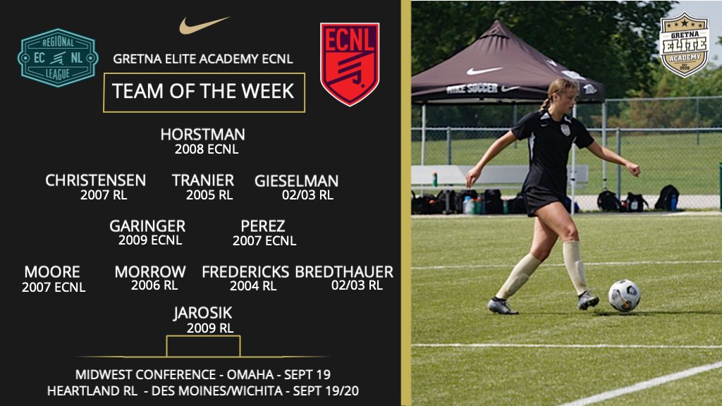 Gretna Elite Academy ECNL (@gea_ecnl) on Twitter photo Here is our combination <a href="/GEA_ECNL/">Gretna Elite Academy ECNL</a> 'TEAM OF THE WEEK' from our two Midwest Conference games & full slate of Heartland Regional League action 👀
Well done girls 💪👏 Here is our combination <a href="/GEA_ECNL/">Gretna Elite Academy ECNL</a> 'TEAM OF THE WEEK' from our two Midwest Conference games & full slate of Heartland Regional League action 👀
Well done girls 💪👏