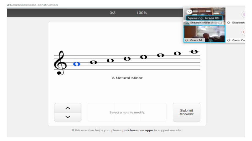 MHCHSChorus's tweet photo. Students are continuing to build knowledge on major and minor scales through online review activities such as kahoot and additional online theory resources. We are continuing to build the singer as we progress forward. #VocalMusicVirtualLearning #MHCH @masseyhillclass https://t.co/wRZHyNnX8v
