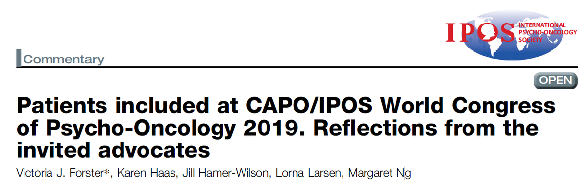 vickyyyf's tweet photo. I'm delighted to finally share this commentary paper in @IPOSPsychoOncol. Prepared entirely by 5 patient/survivor advocates, we reflect on our experiences of attending the @CAPO_ACOP, IPOS annual conference in 2019. #openaccess
https://t.co/Ljh8W5Lktx 1/3 https://t.co/bwTf8jEqSF