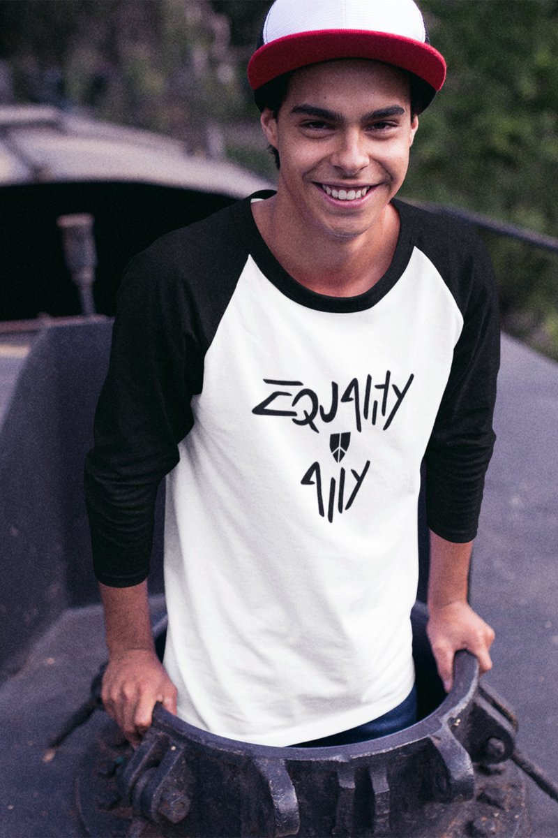 vimteract's tweet photo. Make a stand for marginalised communities by wearing our 'Equality Ally Baseball Top' designed by our very own Creative Director @AnnaJaxe.
We are all on the same side.
#vimteract #EqualityForAll #allyship #weartheshield #ethicalbrand #ethicalstreetwear #veganclothing https://t.co/WJyrxitTu5