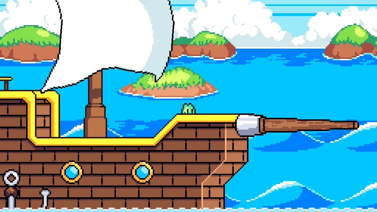 Who never dreamed of being a pirate? 🏴‍☠️

#pixelart #minimalist #videogame #indiegame #indiegamedev #gamedev #madewithgodot #sageexpo #platformgame  #godotengine #cute #kawaii