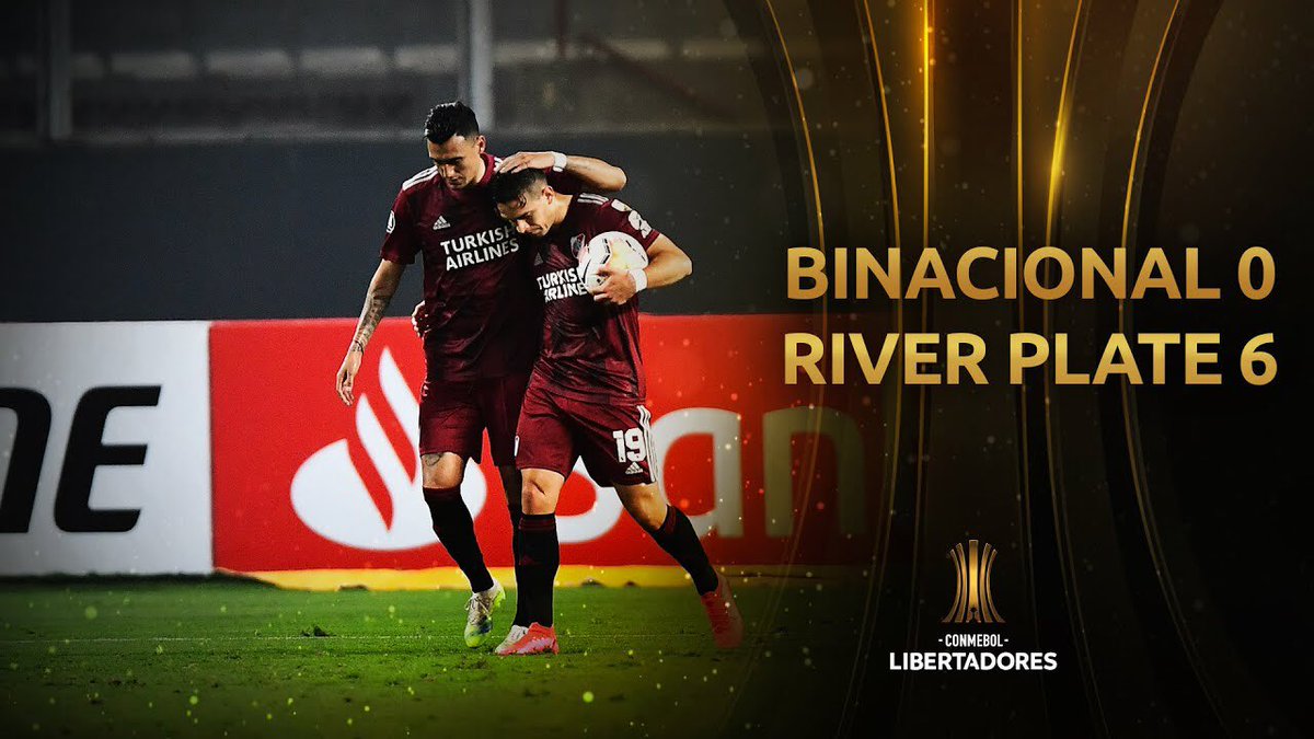 River Plate ha logrado el marcador agregado más abultado contra un mismo rival, en una misma edición, en TODA la historia de la Copa Libertadores. Su 14-0 global contra Binacional en la Lib-2020 (8-0 en casa y 6-0 fuera) supera el 14-1 de Peñarol vs. Everest de 1963 (9-1 + 5-0)