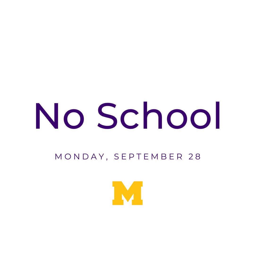 We are not having school on Monday, September 28, due to an in-service day for teachers. Fall is officially here; we hope you get a chance to unwind and enjoy this beautiful fall weather.