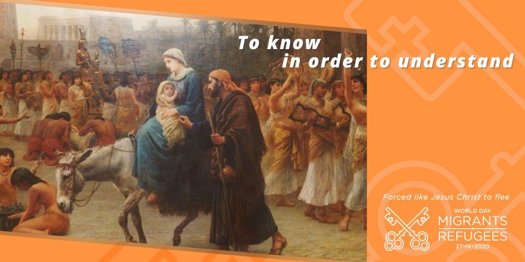 USCCB's tweet image. “Particular concern must be shown for migrant children and their families, those who are victims of human trafficking rings, and those displaced due to conflicts, natural disasters and persecution." // Pope Francis (June 14, 2018)