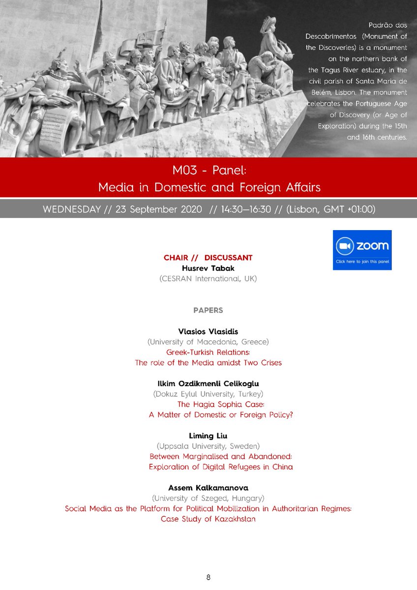 OzgurTufekci's tweet photo. #IEPAS2020 continues with two parallel sessions starting at 14.30 (Lisbon GMT+1)
Panel M02 Changing State Structures in Eurasia
Panel M03 Media in Domestic and Foreign Affairs
Zoom links for the panels
PanelM02 https://t.co/W7KIyfmINk
PanelM03 https://t.co/HoHcBGBNxE
@IEPAS https://t.co/OXemwGoXMg