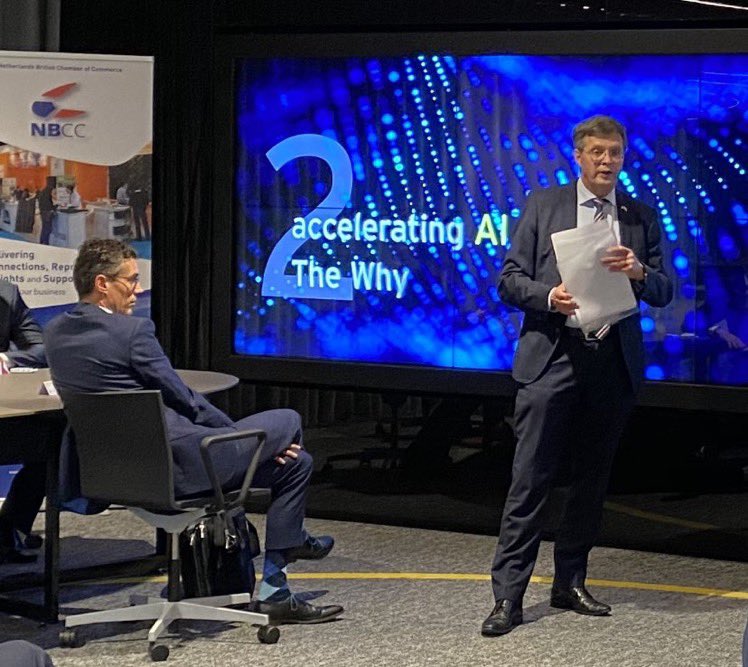 <a href="/jpbalkenende/">Jan Peter Balkenende</a>, Senior Adviser to <a href="/EY/">EY</a> and former PM of The #Netherlands speaks on the need for acceleration in #AI and the importance to contribute all to this journey during the NBCC &amp; @EY_Nederland event “Accelerating growth through #AI”. #Innovation #TechisGREAT