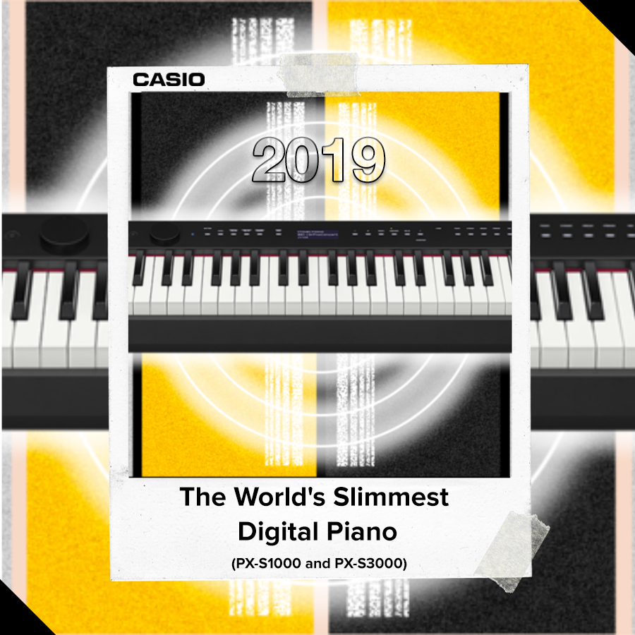 CasioMusicUK's tweet photo. Today, Casio is still finding new ways to augment traditional instruments. The new PX piano models (PX-S1000 and PX-S3000), launched in 2019, became the slimmest pianos ever released that still packed the punch needed for professional musicians. #Casio40 https://t.co/7XOQ4m7rhp
