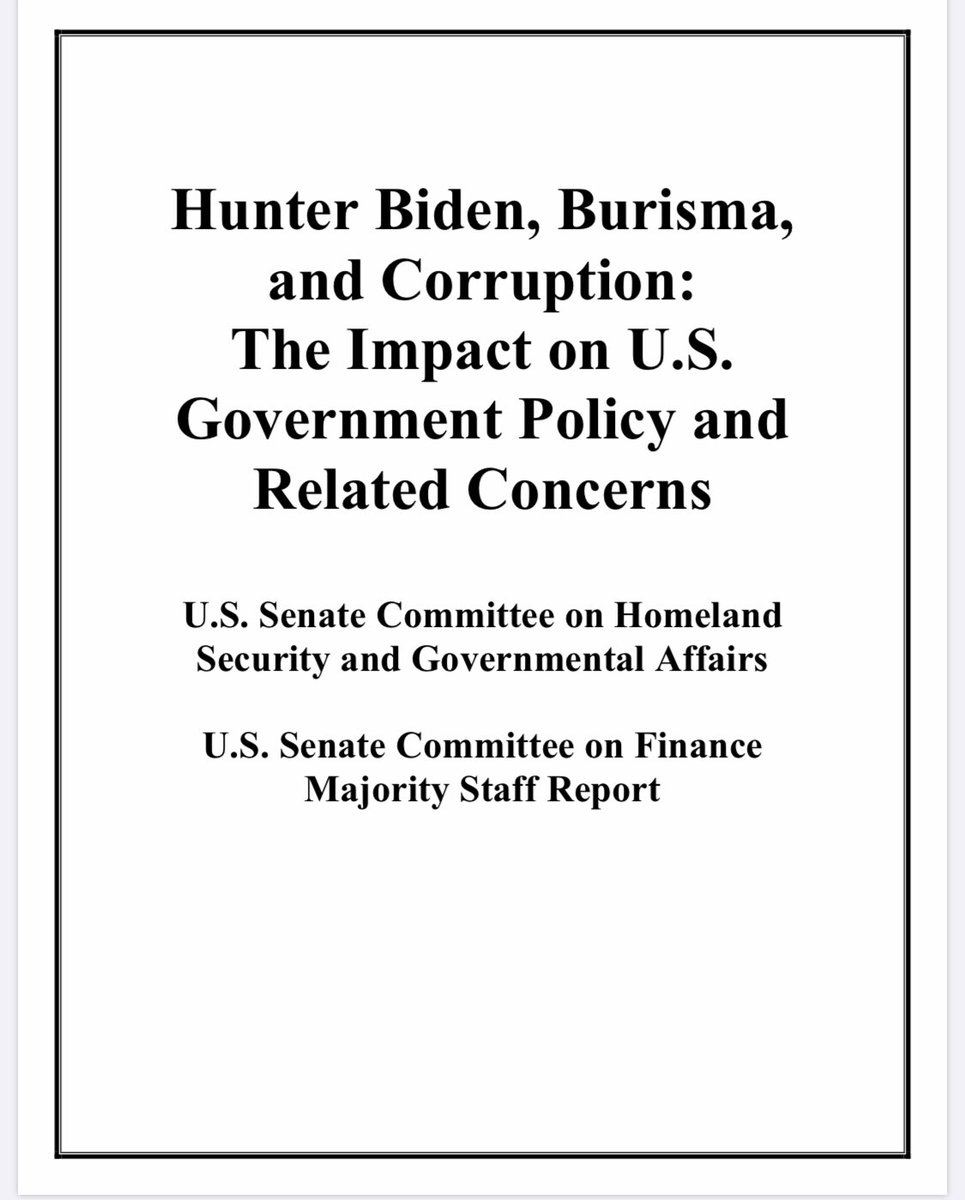 Good Read- The records acquired by the Committees also show that Hunter Biden and his family were involved in a vast financial network that connected them to foreign nationals and foreign governments across the globe  #TheMoreYouKnow  #EnjoyTheShow  https://www.hsgac.senate.gov/imo/media/doc/HSGAC_Finance_Report_FINAL.pdf