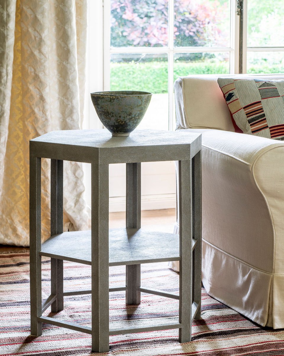 A lighter coloured option for the Fairmont Side Table - this time in a taupe faux shagreen finish.

#vaughandesigns #design #interior123 #decoration #vaughan #englishdesign #lighting #interiordesign #homedecor #home #interiors #fairmont #table #elthamcollection #newproduct