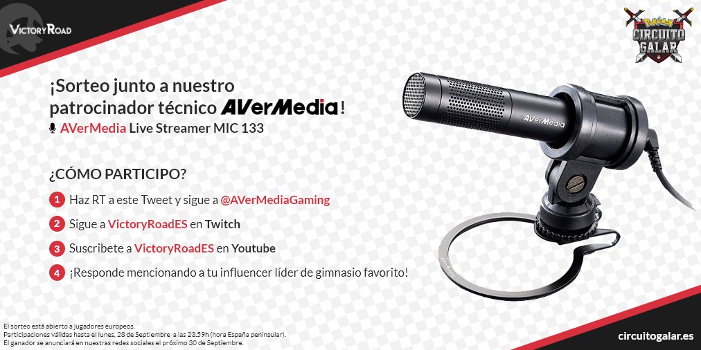 Vooolvemos con más sorteos desde el #CircuitoGalar 🎅

¡Consigue este señor micrófono de nuestro DESLUMBRANTE y BABILONICO patrocinador técnico <a href="/AVerMediaGaming/">AVerMedia ES</a>! 👀

¡Sigue las instrucciones para participar!

📡 Twitch: bit.ly/TwitchVRoad
📽️ Youtube: bit.ly/YoutubeVRoad
